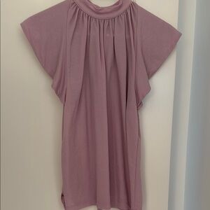 Ann Taylor Flutter Sleeve Blouse with Relaxed Pleats